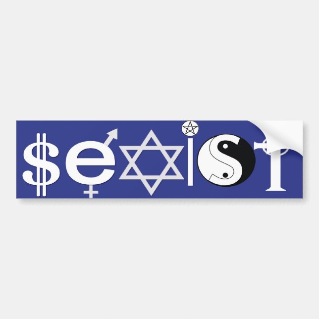 Coexist Parody - "Sexist" Bumper Sticker (Front)