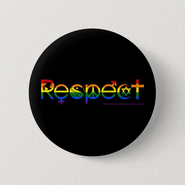 Coexist with Respect Gay Pride 2 Inch Round Button (Front)