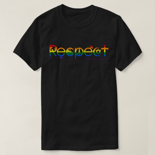Coexist with Respect Gay Pride T-Shirt (Design Front)