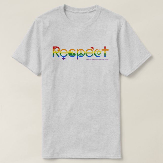 Coexist with Respect Gay Pride T-Shirt (Design Front)