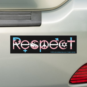 Coexist with Respect Transgender Pride Bumper Sticker