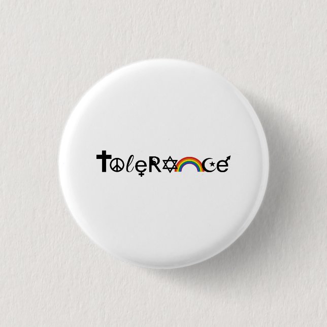COEXIST WITH TOLERANCE 1 INCH ROUND BUTTON (Front)