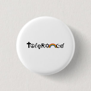 COEXIST WITH TOLERANCE 1 INCH ROUND BUTTON
