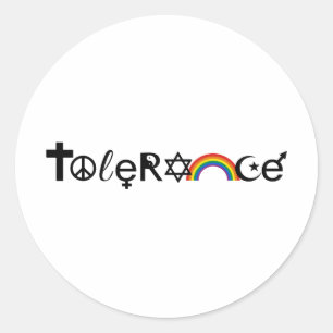 COEXIST WITH TOLERANCE -.png Classic Round Sticker
