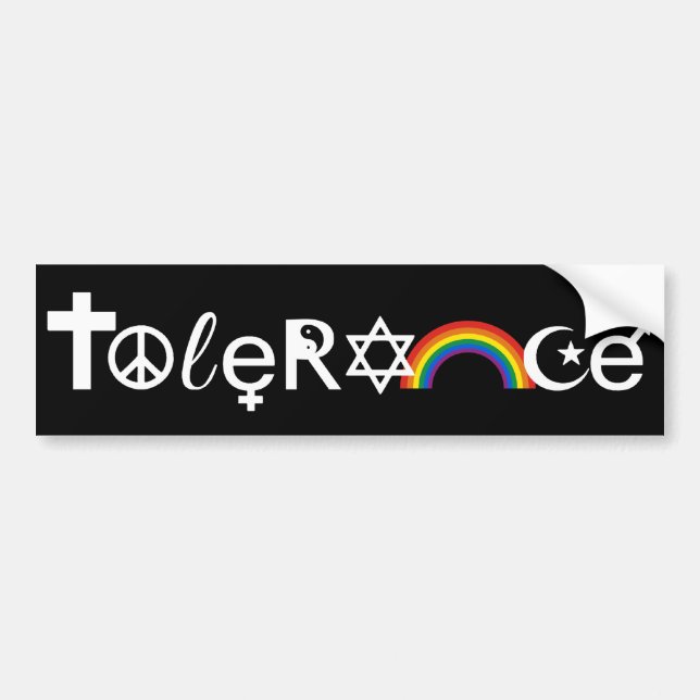 COEXIST WITH TOLERANCE WHITE -.png Bumper Sticker (Front)