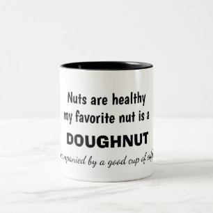 Coffe and Doughnut Humor Two-Tone Coffee Mug