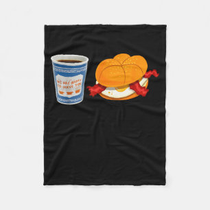 Coffe And Hamburger Bacon Egg Ny Retro Vintage Gra Fleece Blanket