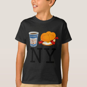 Coffe And Hamburger Bacon Egg Ny Retro Vintage Gra T-Shirt