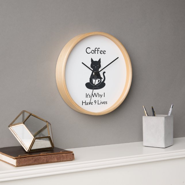 Coffe Cat Clock  (Office)