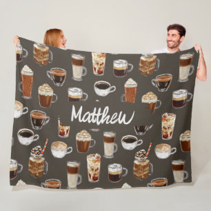 Coffe Lover Cozy Name Blanket