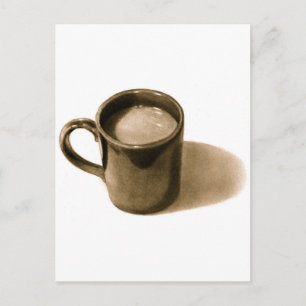 COFFE MUG: PENCIL REALISM: SEPIA POSTCARD