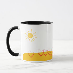 Coffe & Tea Mug Cup, White with Coloured Inside