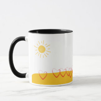 Coffe & Tea Mug Cup, White with Coloured Inside