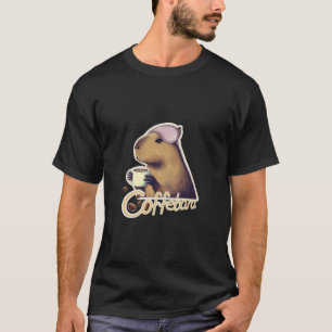Coffebara Capybara Enjoying a Cup of Coffee T-Shirt