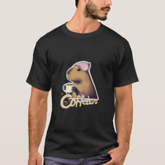 Coffebara Capybara Enjoying a Cup of Coffee T-Shirt