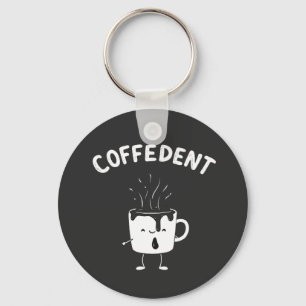 Coffedent Funny Kawaii Caffeine Cup Lovers  Keychain
