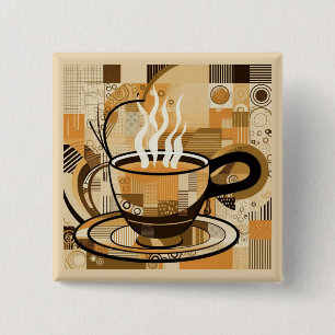 Coffee 2 Inch Square Button