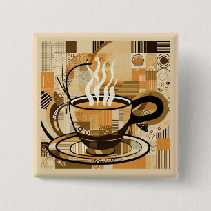 Coffee 2 Inch Square Button