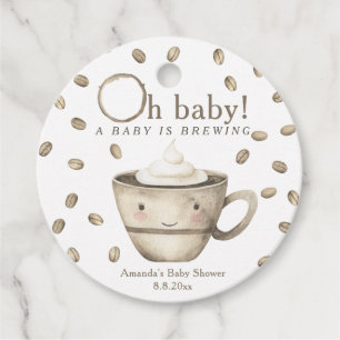 Coffee A baby is brewing Baby shower Favour Tags