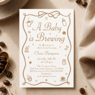 Coffee A Baby is Brewing Baby Shower Invitation