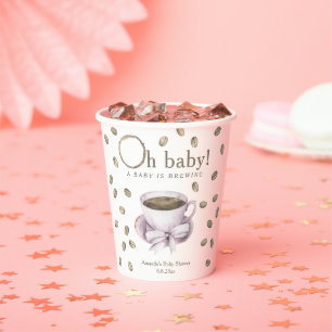 Coffee A baby is brewing Baby shower Paper Cups