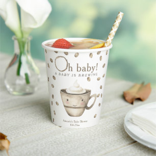 Coffee A baby is brewing Baby shower Paper Cups
