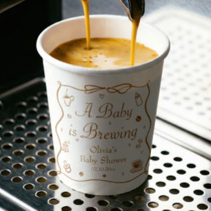 Coffee A Baby is Brewing Baby Shower Paper Cups