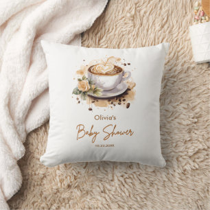 Coffee A Baby is Brewing Baby Shower Throw Pillow