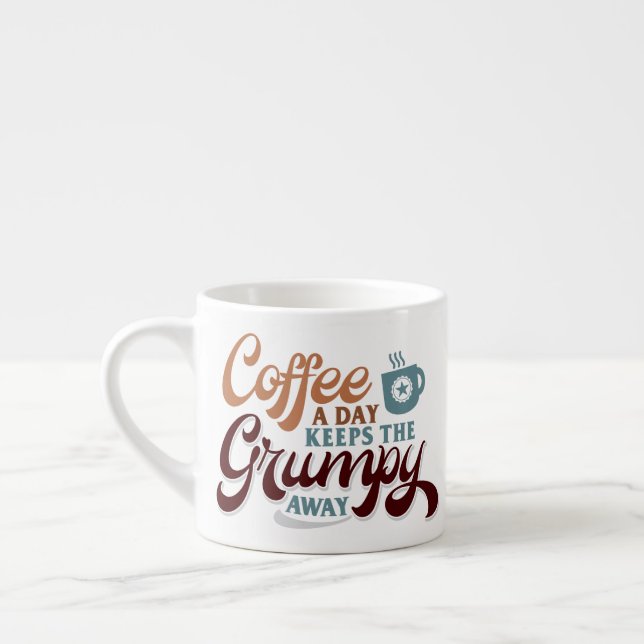Coffee a Day for Coffee Lover Gift  Espresso Cup (Left)