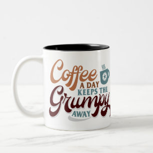 Coffee a Day for Coffee Lover Gift Two-Tone Coffee Mug