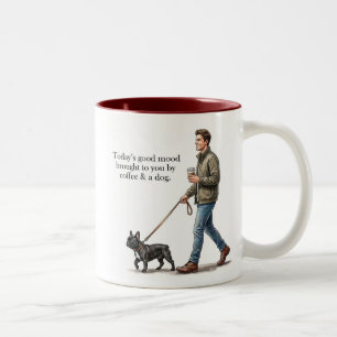 Coffee & a Frenchie Make Today Better Two-Tone Coffee Mug