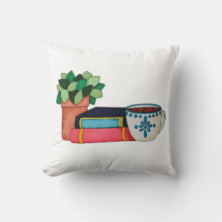 Coffee & a Good Book Throw Pillow