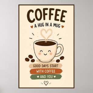 Coffee A Hug In A Mug 16x24 Poster