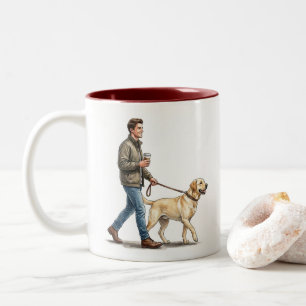 Coffee & a Yellow Lab Make Today Better Two-Tone Coffee Mug