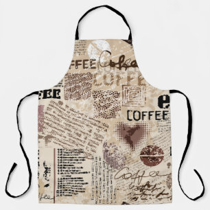 Coffee. Abstract coffee pattern on brown backgroun Apron