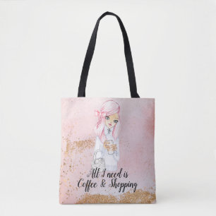 Coffee addict blogueur fille planificateur sac fou