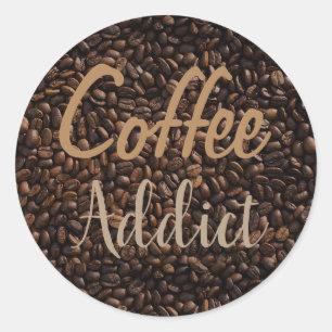 Coffee addict classic round sticker