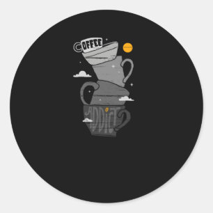 Coffee Addict Classic Round Sticker