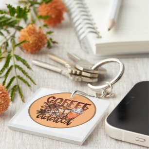 Coffee Addict Cute Coffee Lover Keychain
