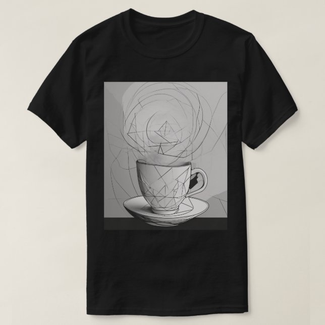 Coffee Addict Geometric Design T Shirt Minimalist  (Design Front)