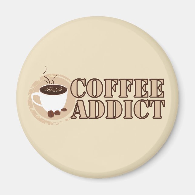 Coffee Addict Mug and Beans Magnet (Front)