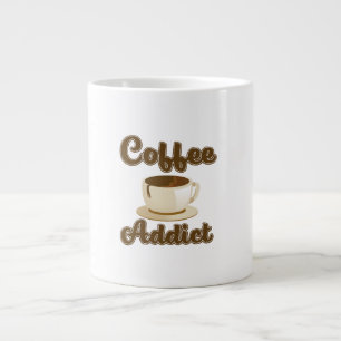 Coffee Addict retro logo Large Coffee Mug