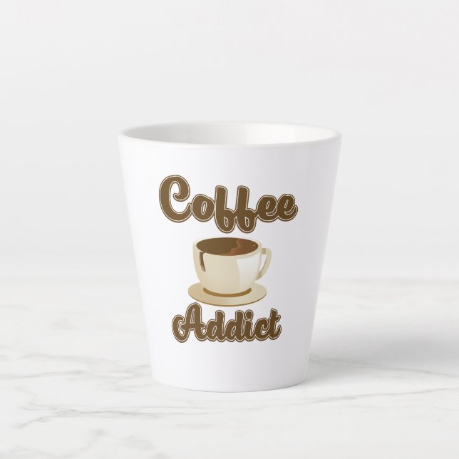 Coffee Addict retro logo Latte Mug (Front)