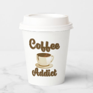 Coffee Addict retro logo Paper Cups