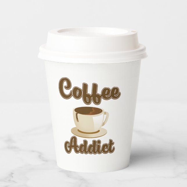 Coffee Addict retro logo Paper Cups (Front)