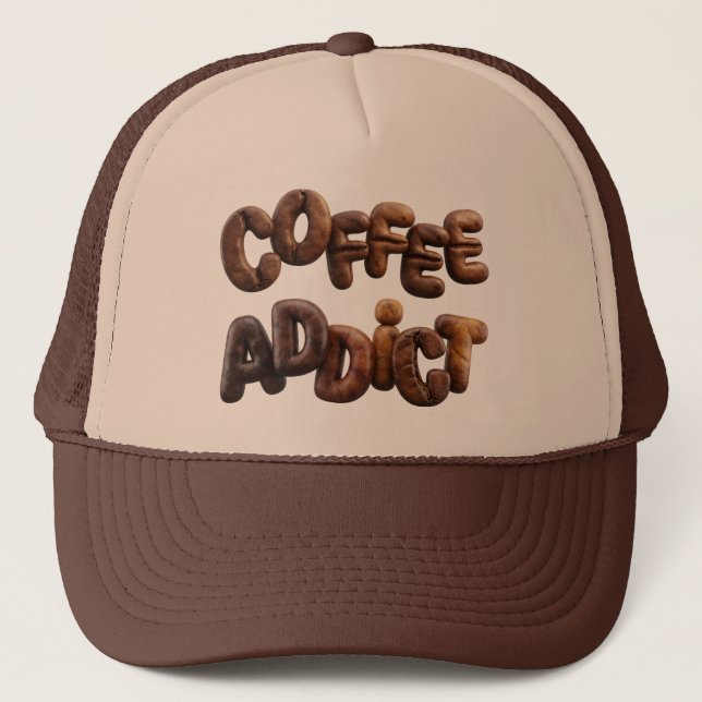 Coffee Addict Trucker Hat Funny Coffee Lover Gift (Front)