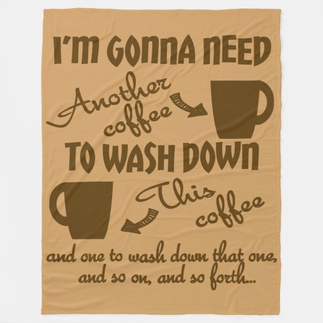 Coffee Adoration Caffeine Humour Fleece Blanket (Front)
