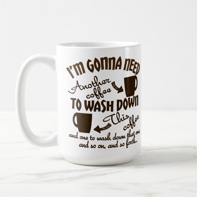 Coffee Allegiance Comical Caffeine Typography Coffee Mug (Left)