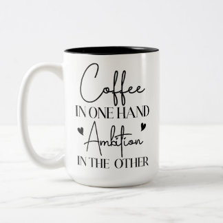 Coffee & Ambition - Empowerment For Coffee Lovers Two-Tone Coffee Mug