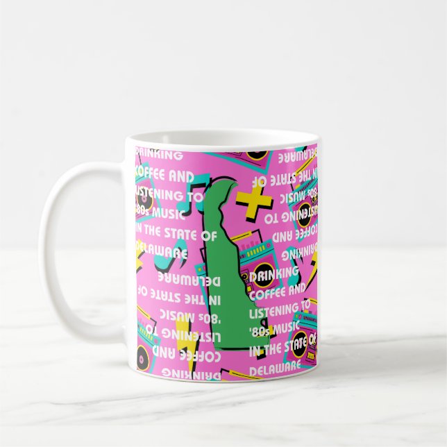 Coffee and '80s Music in Delaware  Coffee Mug (Left)